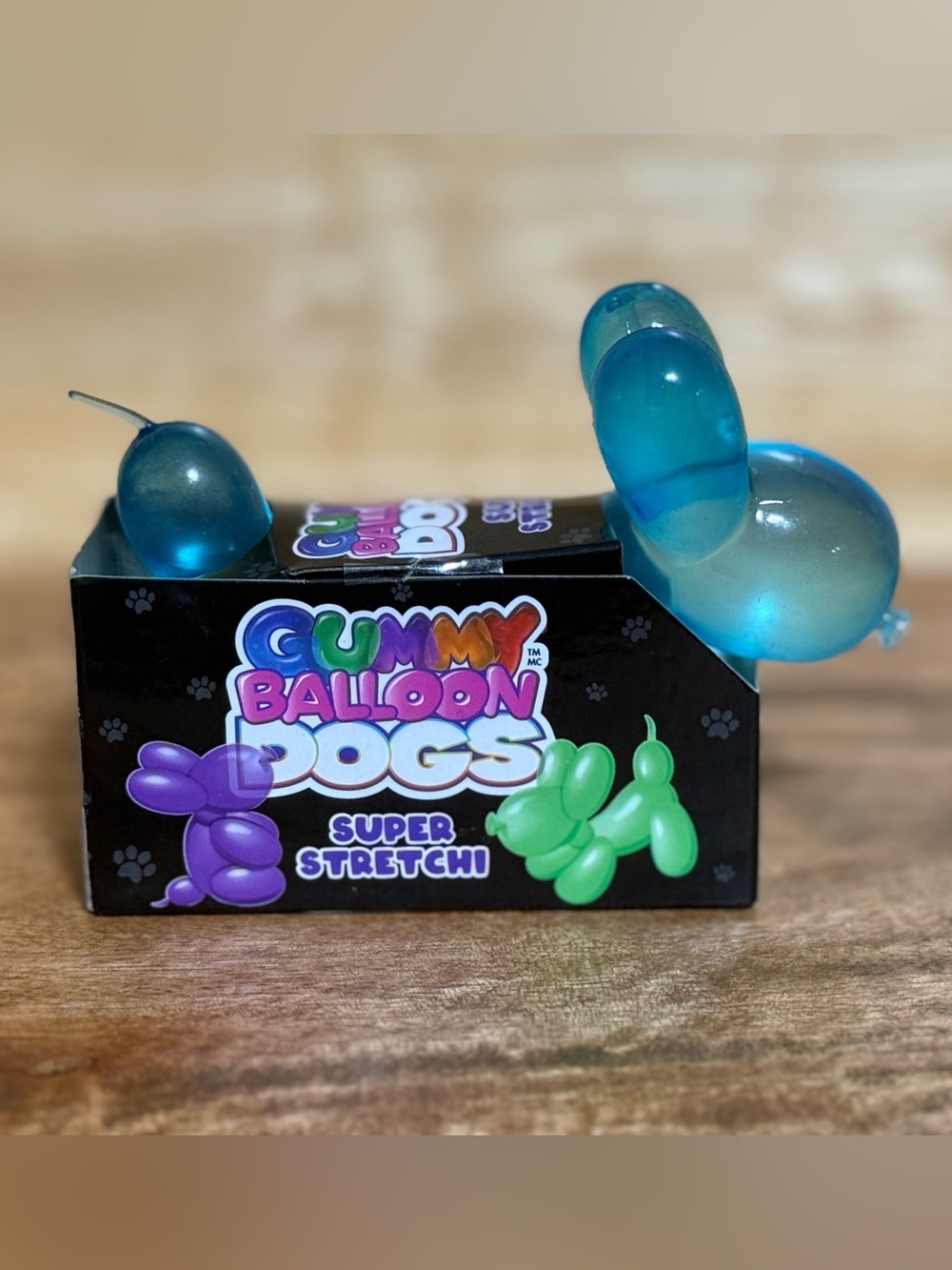 Gummy Balloon Dog Super Stretchy Squish - Blue